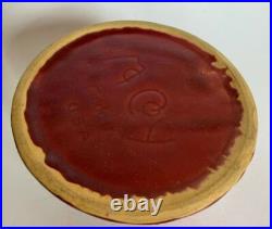 Vintage McCoy Pottery Glaze Maroon Dog Bowl Marked