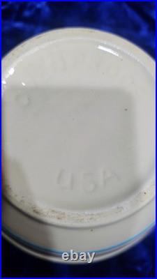 Vintage McCoy Pottery Pink & Blue Stripes qty 4 Mixing Nesting Bowls Set