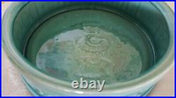 Vintage McCoy USA Pottery Glazed Green Dog Bowl Dish MAN'S BEST FRIEND, no chips