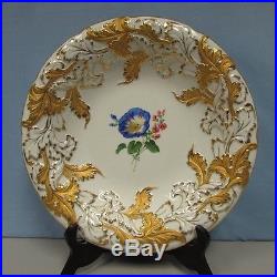 Vintage Meissen floral centerpiece bowl heavy gilding 1927 NEAR MINT
