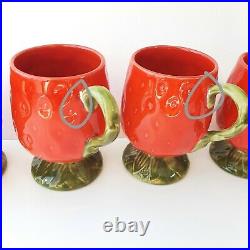 Vintage Metlox Poppytrail California Strawberry Kitchen 4 Plate 4 Bowls 4 Mugs