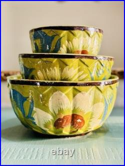 Vintage Mexican Nesting Bowls Set 3 From 1930's to 1940s Collections Set 3