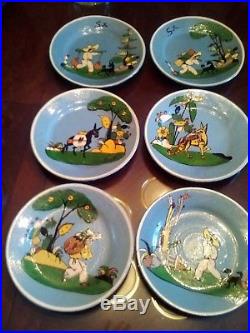 Vintage Mexican Pottery dish set, plates, cups, bowls, casserole