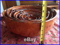 Vintage Mexican Red Clay Pottery Nesting 9 Bowl Complete Set