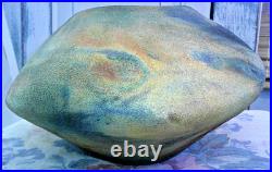 Vintage Michael Weinberg Hand Made Raku Pottery Vase Bowl Signed Glazed Basin