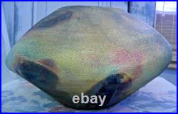 Vintage Michael Weinberg Hand Made Raku Pottery Vase Bowl Signed Glazed Basin