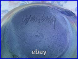 Vintage Michael Weinberg Hand Made Raku Pottery Vase Bowl Signed Glazed Basin