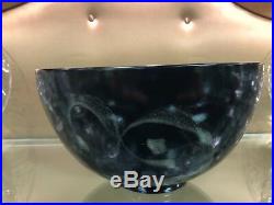 Vintage Mid Century Edwin & Mary Scheier Studio Art Pottery Black Bulbous Bowl