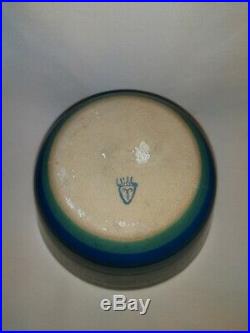 Vintage Mid Century MCM Glidden Fong Chow Gulfstream Art Pottery Bowl Vase Blue