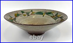 Vintage Mid Century Modern Accolay France Abstract Pottery Bowl 12