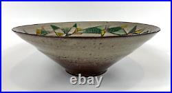 Vintage Mid Century Modern Accolay France Abstract Pottery Bowl 12