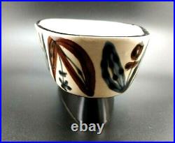 Vintage Mid Century Pottery Japan Ikebana Dish Bowl 1950's Flowers Iris Brown
