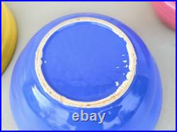 Vintage Mixing Nesting Bowl Set Colored Pottery Nice