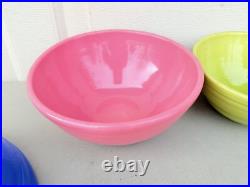 Vintage Mixing Nesting Bowl Set Colored Pottery Nice