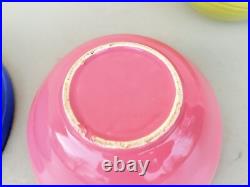 Vintage Mixing Nesting Bowl Set Colored Pottery Nice