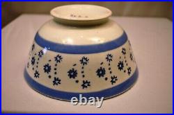 Vintage Mocha ware Bowl Pearlware Staffordshire English Pottery Blue Rims 166
