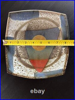 Vintage Modern Signed Ceramic Bowl Dish Handcrafted Glazed Pottery