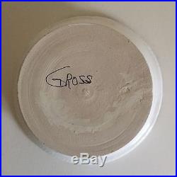 Vintage Moise Gross Hand Thrown Black & White Studio Pottery Round Bowl