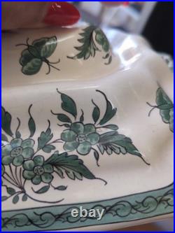 Vintage Monstiers Faience French Pottery Tureen With Grotesques