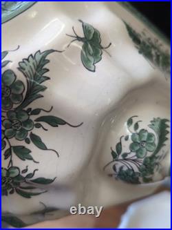 Vintage Monstiers Faience French Pottery Tureen With Grotesques