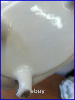 Vintage Monstiers Faience French Pottery Tureen With Grotesques