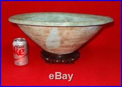 Vintage Monumental McCarty Pottery Marigold Mississippi Centerpiece Bowl 19