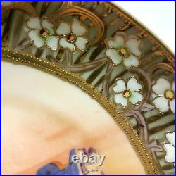 Vintage Morimura Brothers Nippon Hand Painted Double Handle Bowl Textured Gold