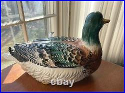 Vintage Mottahedeh Design Duck Tureen with ladle Italy