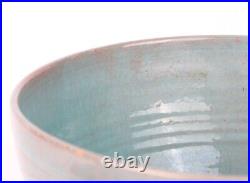 Vintage NC Jugtown Ware Large Bowl & Cups Turquoise Blue Art Pottery 1959-1972