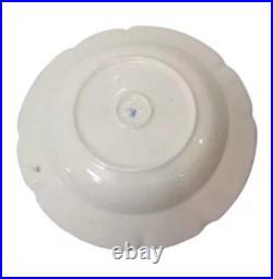 Vintage N S Gustin L A Pottery Blue Stipple Duck Bowl- Set Of 6 -Blue Dot Mark