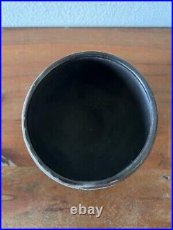 Vintage Nancee Meeker Pottery Raku Pit Fired Hand Carved Bowl