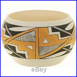 Vintage Native American Acoma Polychrome Pottery Bowl Signed S Chino 1975