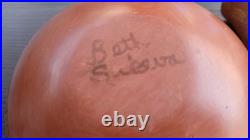 Vintage Native American Hopi Red Clay Pottery Bowl Signed Beth Sakeva 1940s