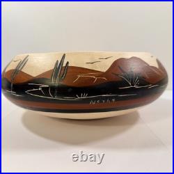 Vintage Native American Navajo Pueblo Pottery Bowl Juan Redeye Bowl Pot