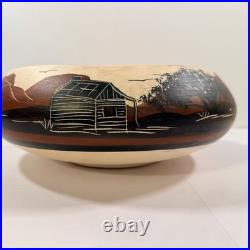 Vintage Native American Navajo Pueblo Pottery Bowl Juan Redeye Bowl Pot