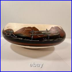 Vintage Native American Navajo Pueblo Pottery Bowl Juan Redeye Bowl Pot