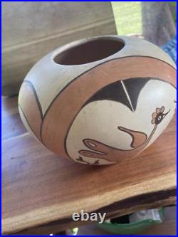 Vintage Native Pottery Bowl Rainbird
