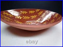 Vintage Net Foltz Large Redware Pottery Bowl 17.5 In Long By 3.5 In High 1993