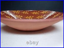 Vintage Net Foltz Large Redware Pottery Bowl 17.5 In Long By 3.5 In High 1993