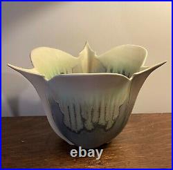 Vintage Newman Ceramic Works B-3 Tulip Bowl Smokey Jade RETIRED
