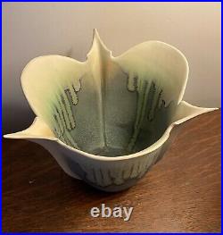 Vintage Newman Ceramic Works B-3 Tulip Bowl Smokey Jade RETIRED
