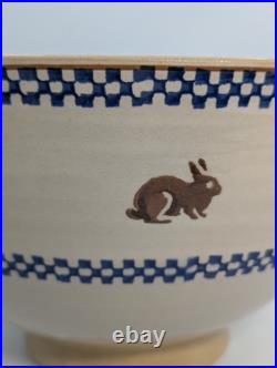 Vintage Nicholas Mosse 10 Checkerboard Rabbit Large Salad Bowl Ireland Pottery