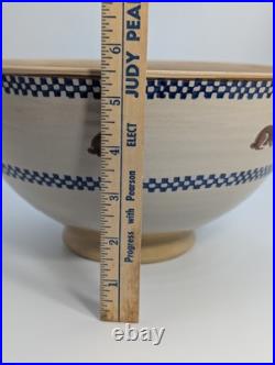 Vintage Nicholas Mosse 10 Checkerboard Rabbit Large Salad Bowl Ireland Pottery
