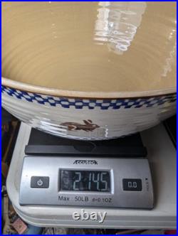 Vintage Nicholas Mosse 10 Checkerboard Rabbit Large Salad Bowl Ireland Pottery