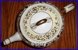 Vintage Noritake Teapot, Sugar Bowl, Creamer, 17462 Gold Scrolls/Flowers