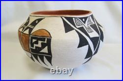 Vintage Old Lolita Concho Polychrome Bird Designs Acoma Indian Pottery Bowl Vase