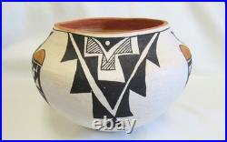 Vintage Old Lolita Concho Polychrome Bird Designs Acoma Indian Pottery Bowl Vase