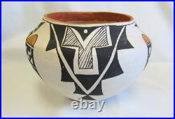 Vintage Old Lolita Concho Polychrome Bird Designs Acoma Indian Pottery Bowl Vase