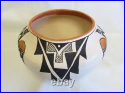 Vintage Old Lolita Concho Polychrome Bird Designs Acoma Indian Pottery Bowl Vase