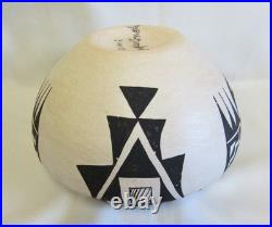 Vintage Old Lolita Concho Polychrome Bird Designs Acoma Indian Pottery Bowl Vase